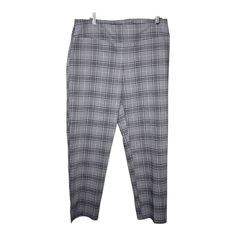 Zac & Rachel Gray Plaid Skinny Ankle Dress Pants Sz 12 Stretch